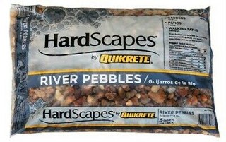 QUIKRETE RIVER PEBBLES .5CUFT BAG STONE
